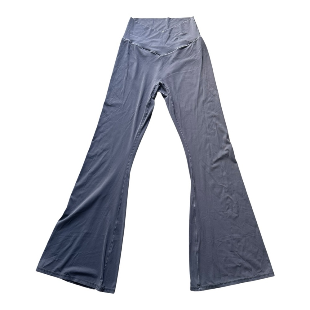 Sunset Large Gray Flared Yoga‎ Pants cross waist